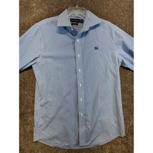Lauren Ralph Lauren Mens Slim Fit‎ Non Iron Striped Dress Shirt Size 16 34/35